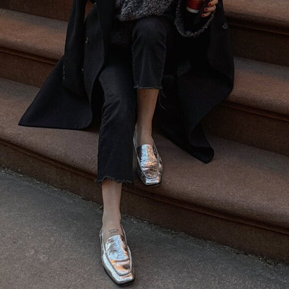 NEW DOLCE VITA Leather Beny Dress Flats in silver for women 825 3t2 - Picture 17 of 17